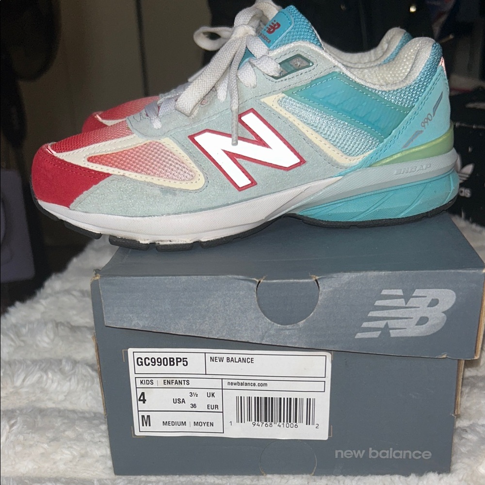 New Balance Kids Sneakers Red and Aqua